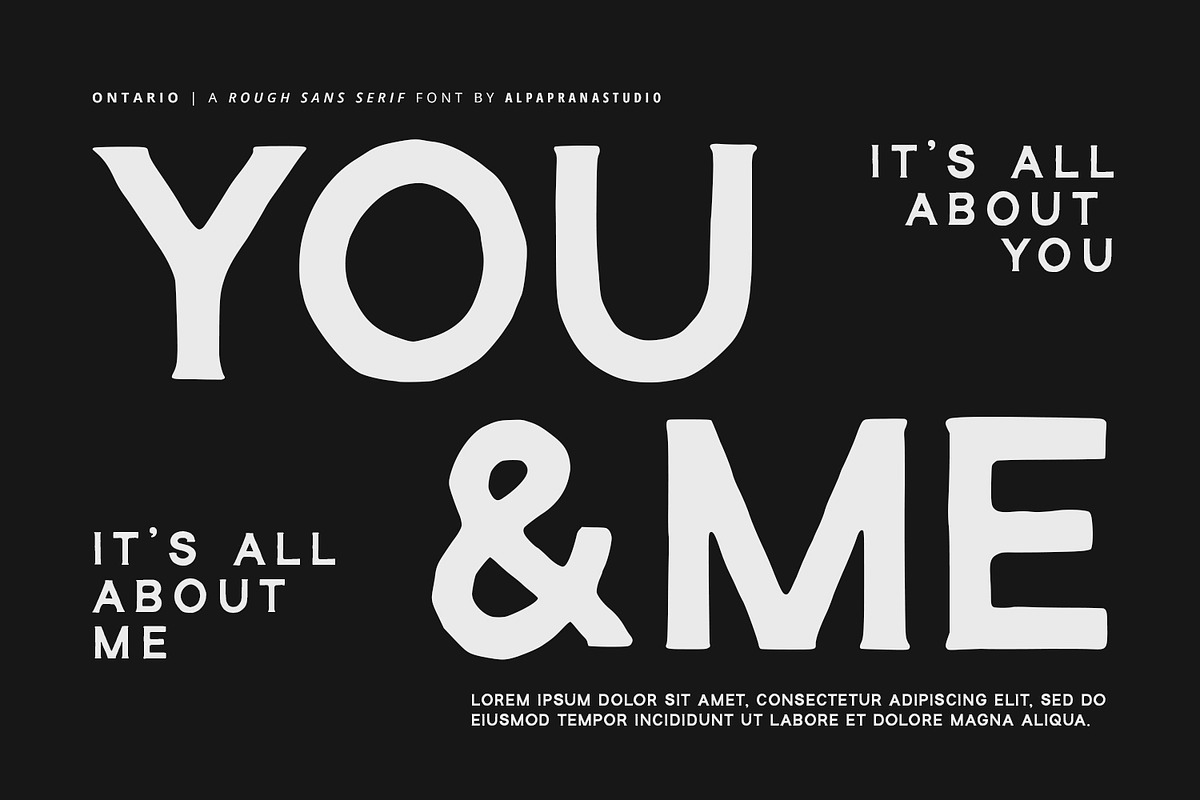 Ontario - Rough Sans Font, a Sans Serif Font by Alpaprana (Photo 2 of 10)