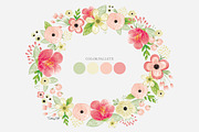 Watercolor Floral Wreath 1, an Illustration by hellopop design (Thumbnail 2 of 2)