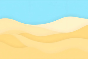 Desert Landscape Flat Style Papercut, a Photo by LOGOCREATIVE