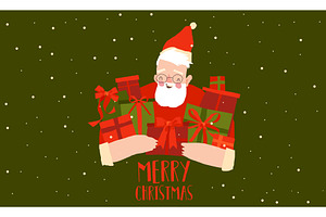 Santa Claus holding Christmas Gifts, an Object Illustration by Maria Starus