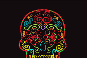 Skull Vector Neon