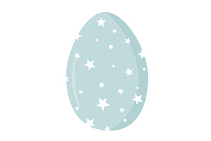Blue painted Easter egg with star, an Object Illustration by Toltemara