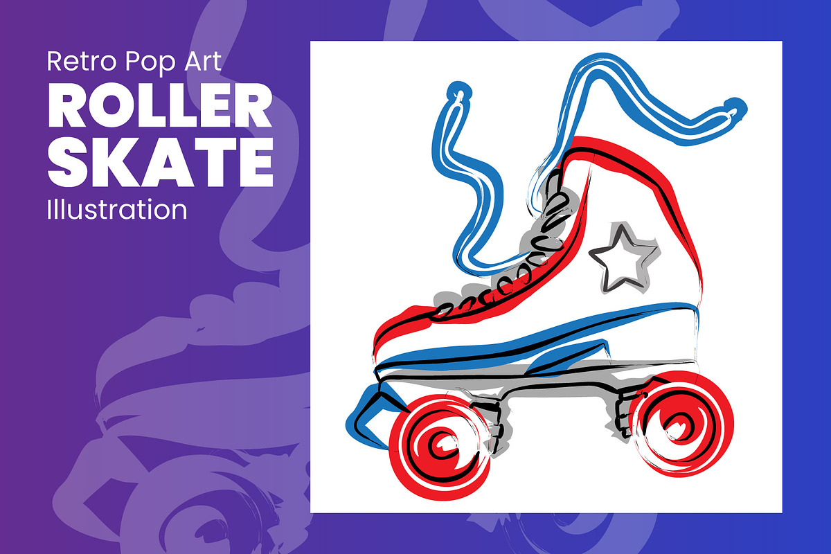 Retro Pop Art Roller Skate, a Sport Illustration by doghead (Photo 1 of 3)