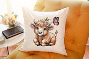 Cute Cartoon Highland Cow Butterfly, an Illustration by Sublimation Artist (Thumbnail 8 of 9)