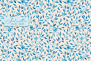 Blue leaves seamless pattern, a Pattern Graphic by SirenaArt (Thumbnail 5 of 12)