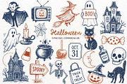 Vintage Halloween Clipart PNG Doodle, a Seasonal Illustration by SugarCloudStudioArt (Thumbnail 1 of 6)