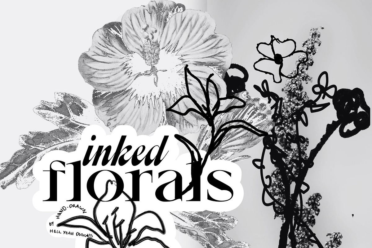 Inked Floral Hand Drawn Illustration, a Decorative Illustration by Hell Yeah Designs (Photo 15 of 15)