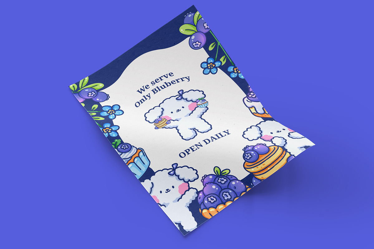 Sweet Blueberry Delight, an Animal Illustration by CreativeValuation (Photo 6 of 12)