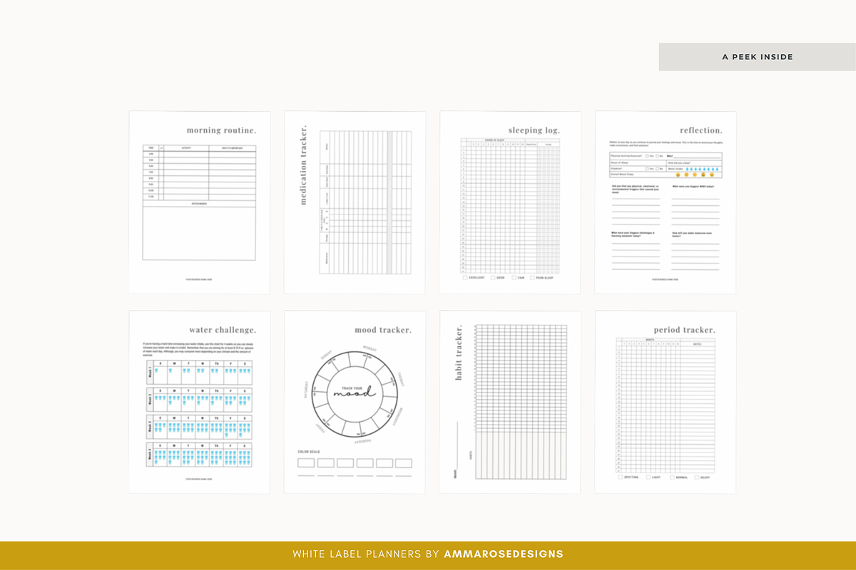 White Label Wellness Planner, a Stationery Template by ammarosedesignsllc (Photo 5 of 10)