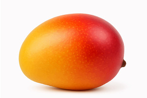 Ripe mango fruit isolated on white, a Food Illustration by AlexArt