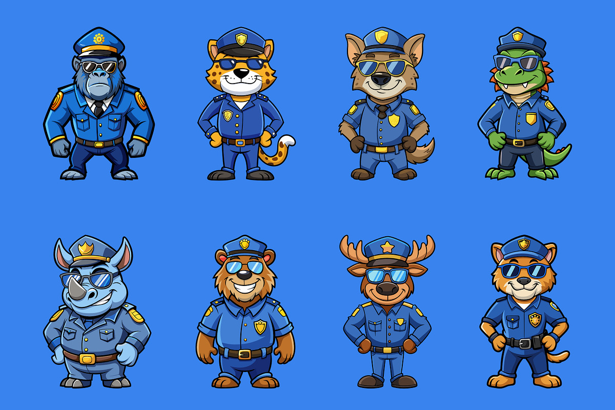 Wildlife Police Mascot Illustration, an Illustration by Riswan Ratta (Photo 4 of 6)