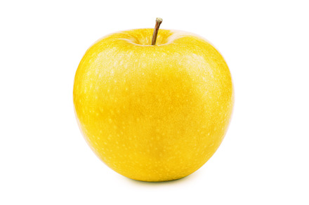 Fresh yellow apple isolated on white