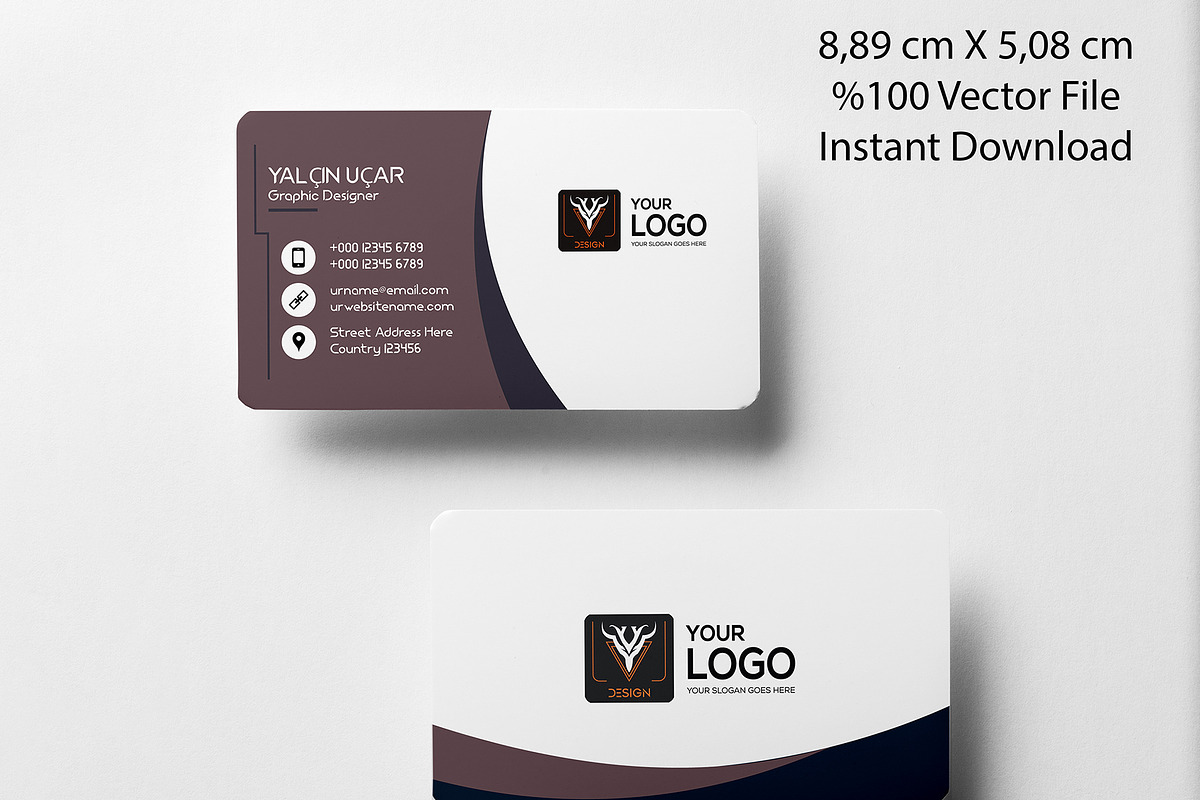 Premade Business Card Design, a Business Card Template by YUDesignStore (Photo 5 of 5)