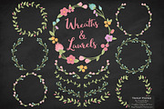 Garden Party Vector Flower Wreaths, a Seasonal Illustration by Amanda Ilkov (Thumbnail 2 of 3)