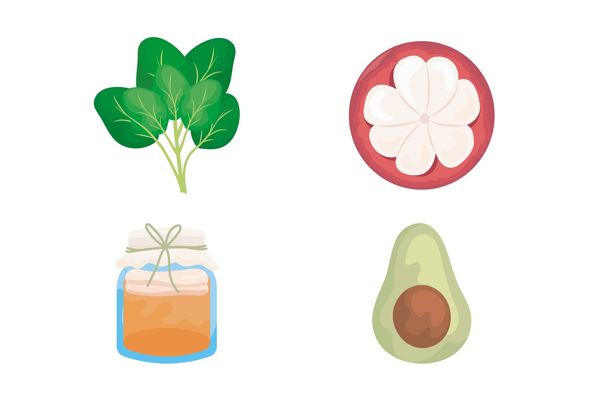 Organic Superfoods Illustration Set, a Food Illustration by studiogstock (Photo 3 of 4)