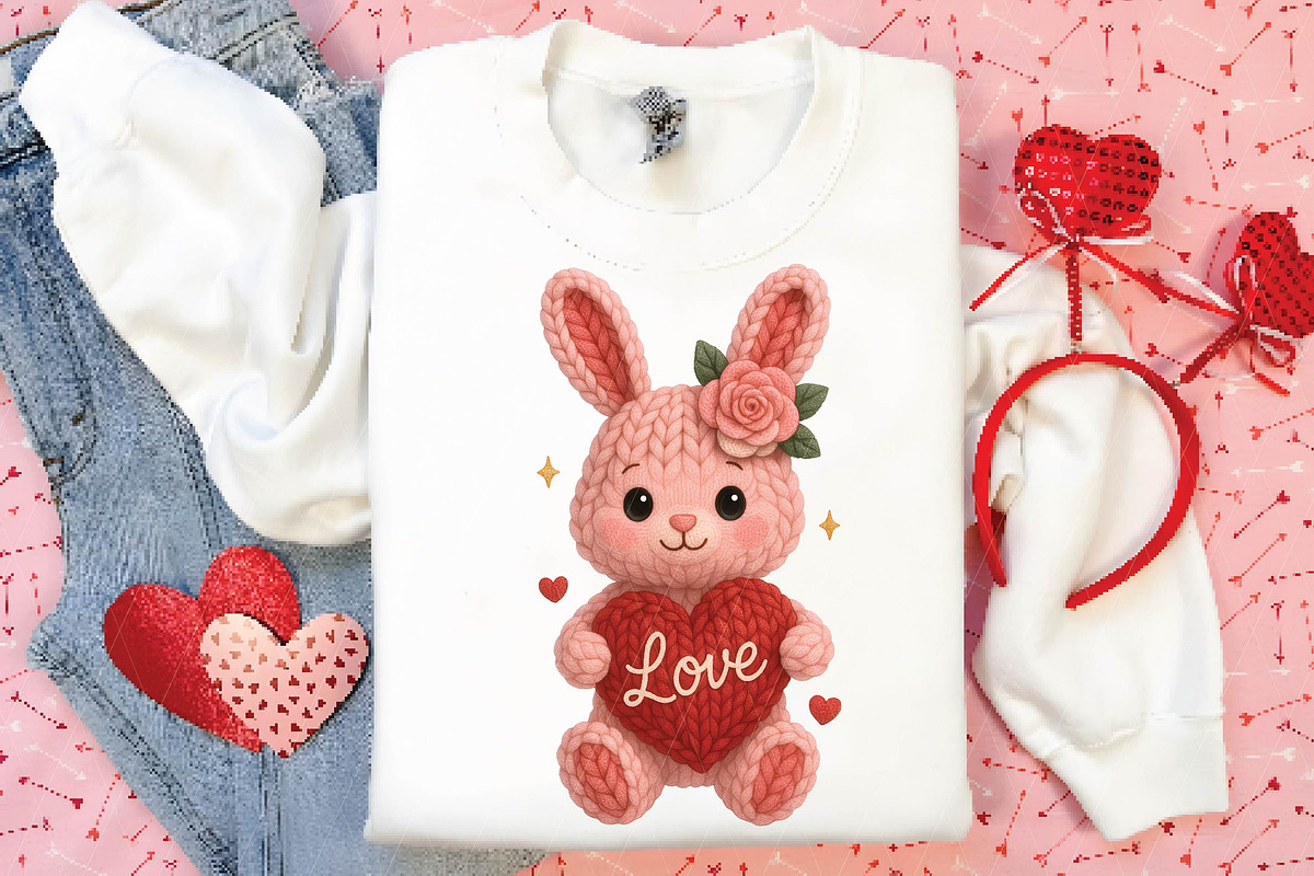 Crochet Faux Yarn Valentine Bunny Pn, an Illustration by DreamPrint404 (Photo 4 of 8)