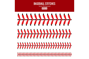 Baseball Stitches Vector Set