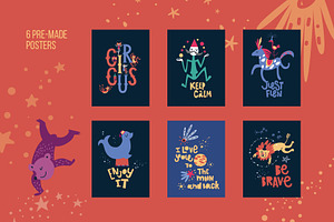 Space Circus. Graphic Set