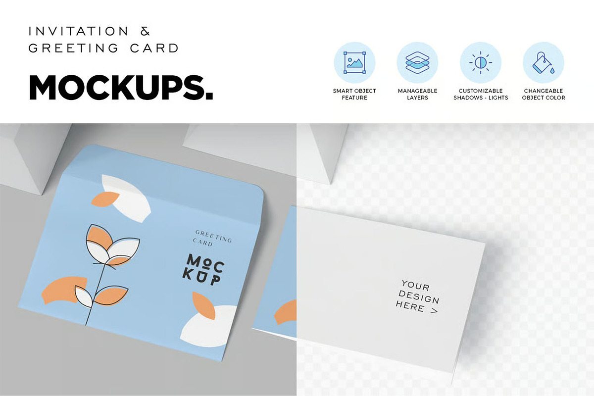Invitation & Greeting Card Mockups, an Advertising Mockup by megostudi0 (Photo 6 of 6)