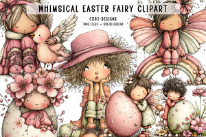 Whimsical Easter fairy Clipart, an Illustration by CreationArt