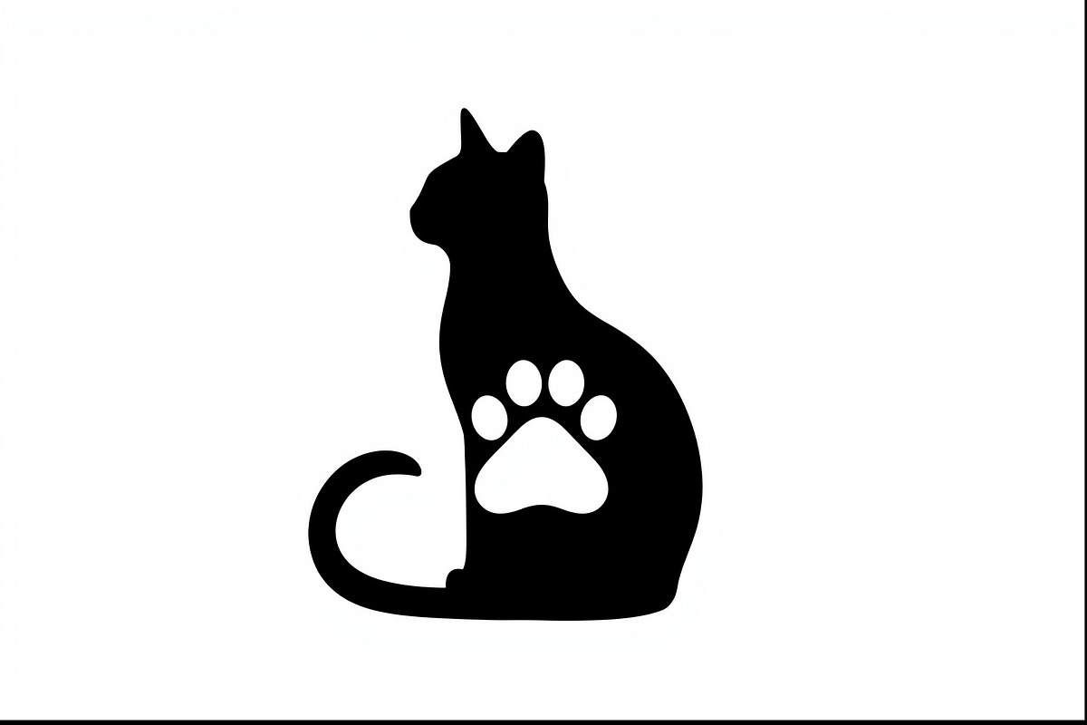 Cat Silhouette Paw Cutout Set, an Illustration by hafijul (Photo 6 of 9)