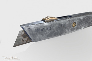 Box Cutter Low Poly PBR Model