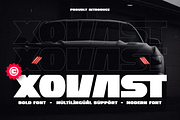 Xovast - Bold Sports Car Font, a Sans Serif Font by Iqsiart Studio (Thumbnail 1 of 14)