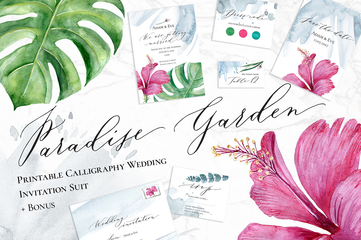 Calligraphy Wedding Invitation Suit, an Invitation Template by Spencerian Sisters (Photo 1 of 6)