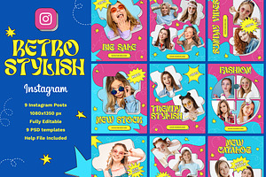 Retro Stylish Instagram, a Social Media Template by Andrew Skoch Design