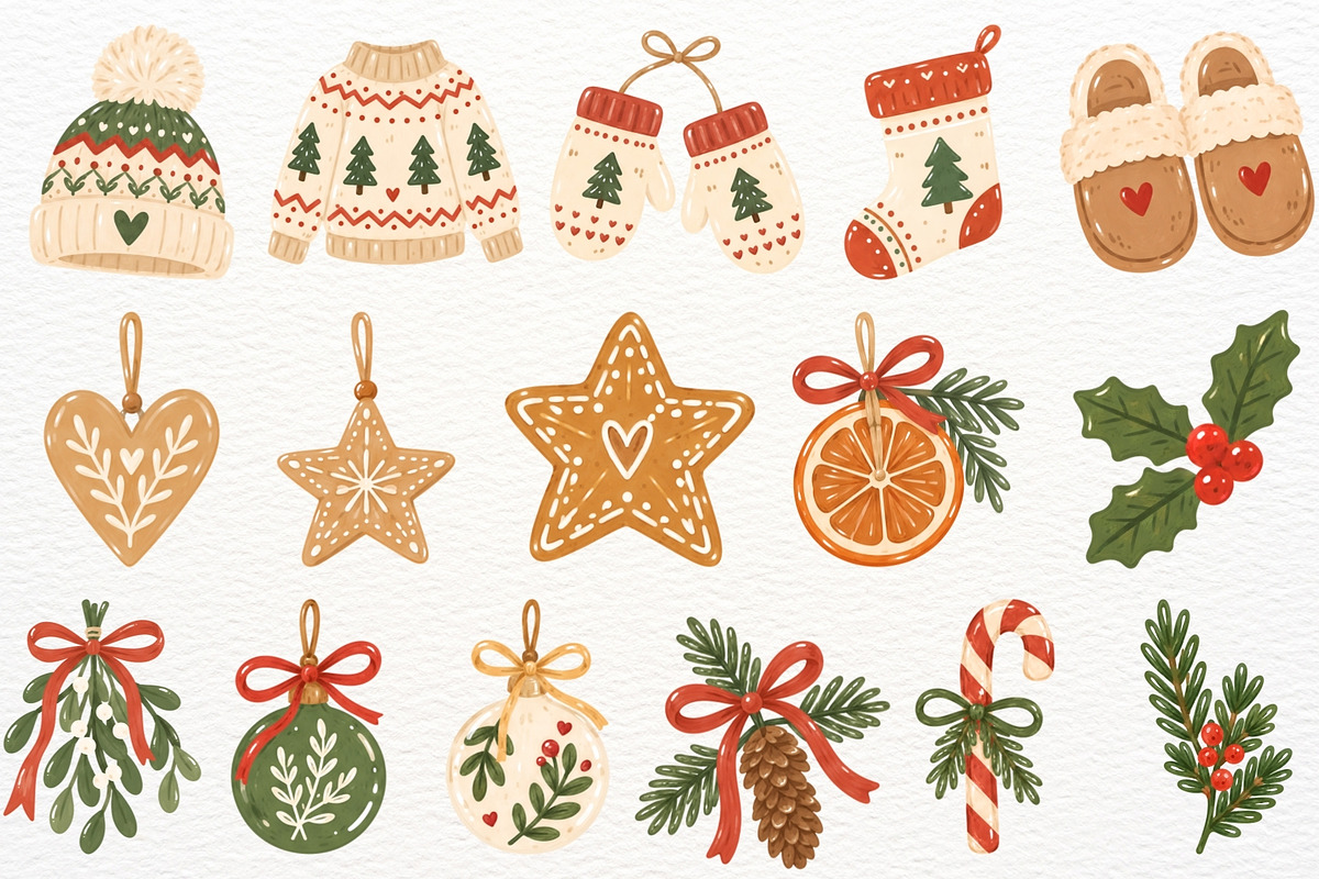 Boho Christmas Print Winter Holiday, a Seasonal Illustration by SugarCloudStudioArt (Photo 5 of 5)