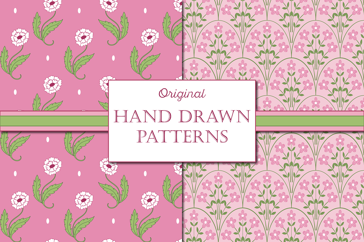 Indian Floral Boho Patterns - Pink, a Pattern Graphic by RachelStudio (Photo 4 of 8)