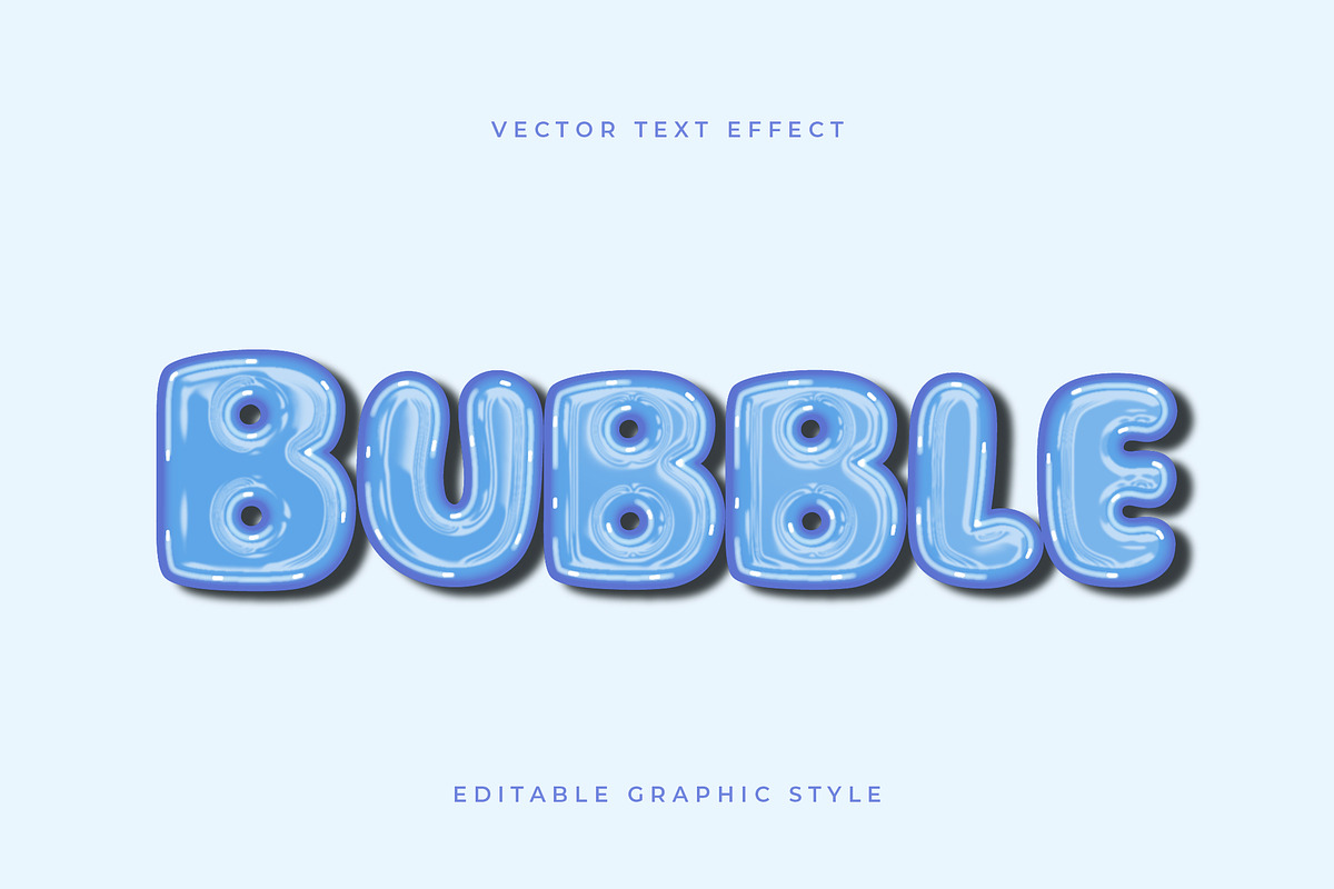 Glossy Inflated Blue Text Effect