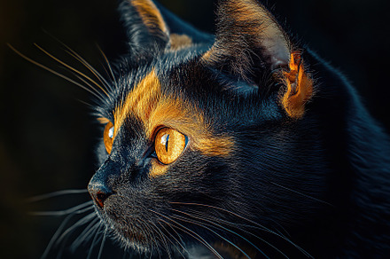 Cat in two tone colors, black and ginger, an Animal Photo by AlyaAnd