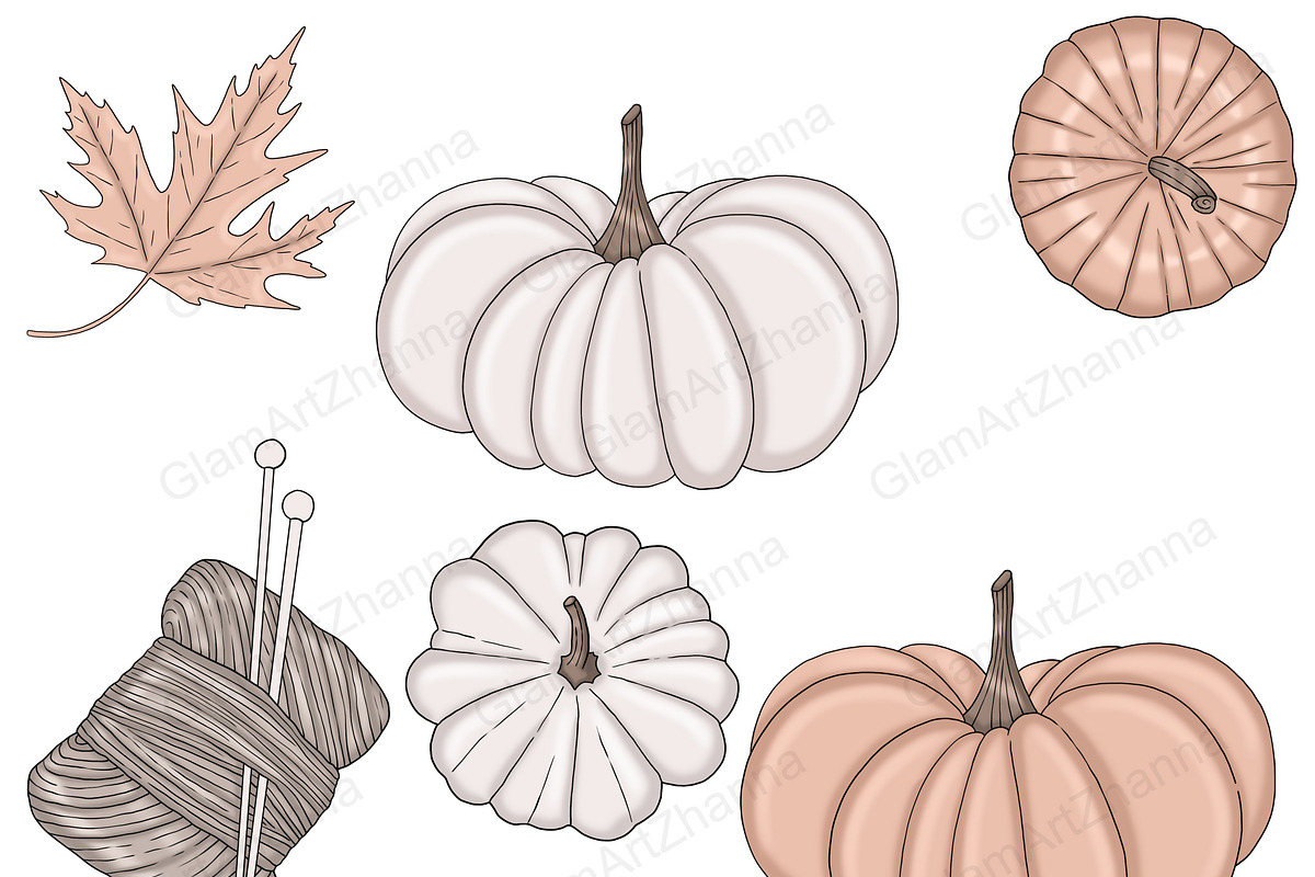 Autumn Clipart, a Seasonal Illustration by GlamArtZhanna (Photo 8 of 8)