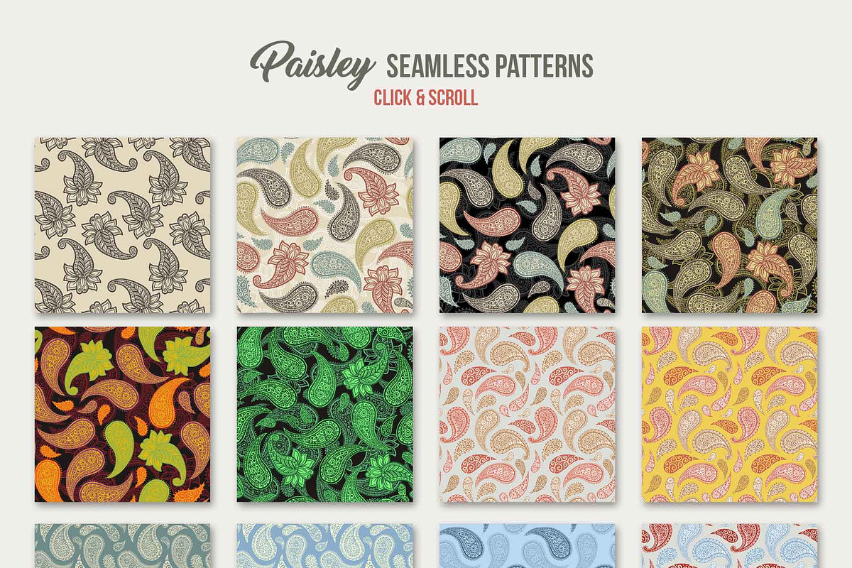Paisley Patterns Collection, a Pattern Graphic by ilonitta (Photo 3 of 12)