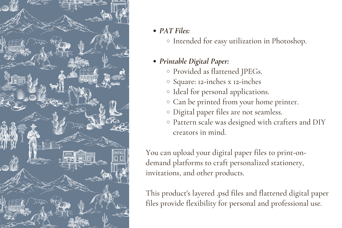 Cowboy Country Toile de Jouy Pattern, a Background Graphic by Hughes Studio (Photo 7 of 8)
