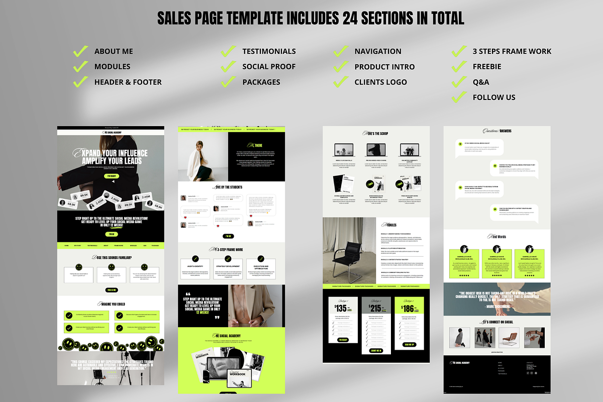 Bold Website Template Bundle Canva, a Websites & App Template by Row Creative (Photo 7 of 10)