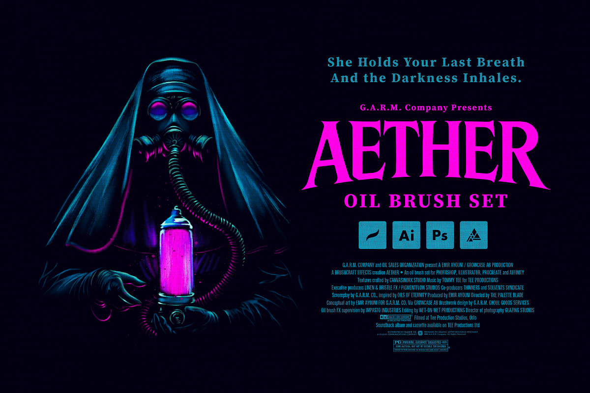Aether Oil Brush Set (Illustrator), a Brush Add-On by G.A.R.M. Company (Photo 7 of 8)
