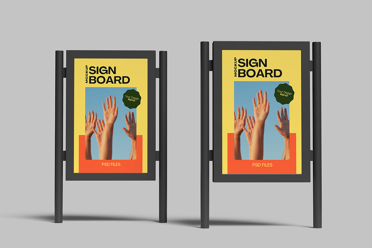 Sign Board Mockup, a Design Template by lamorastudio (Photo 7 of 11)