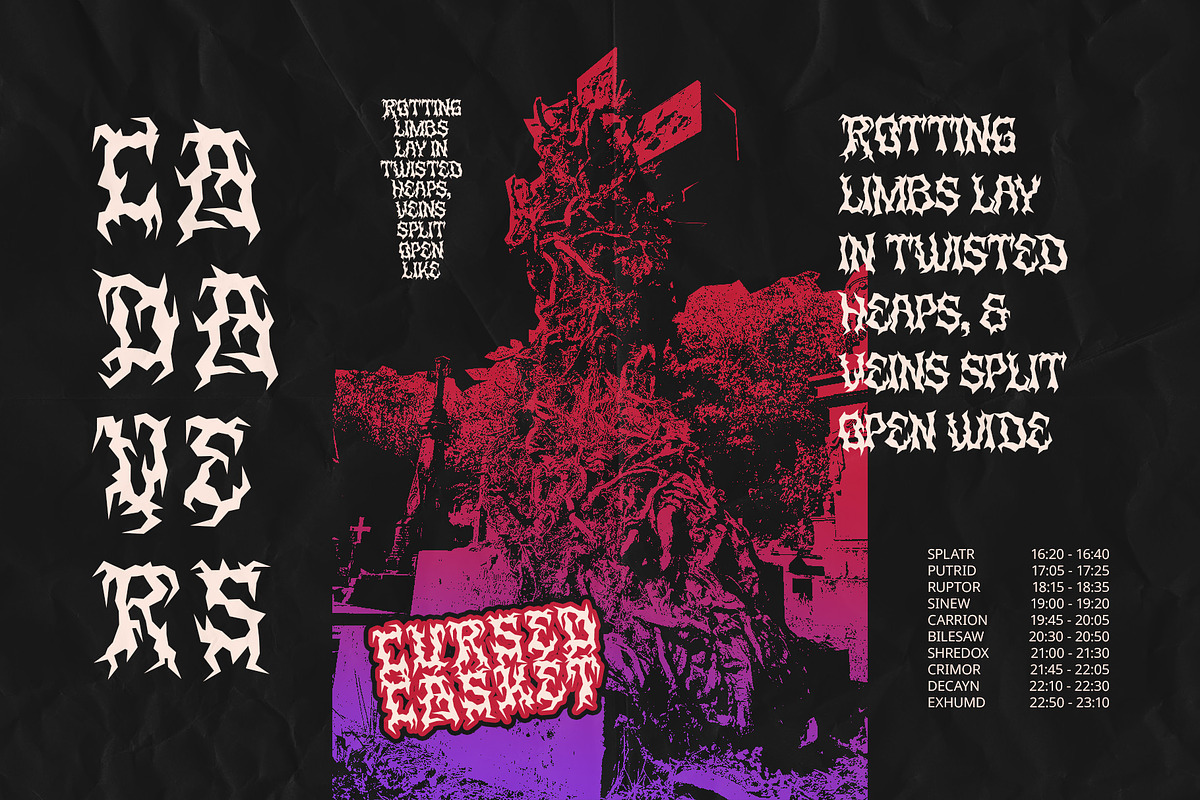 CS Gulper – Black Metal Font, a Blackletter Font by Craft Supply Co. (Photo 4 of 8)