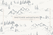 Sketched Mountains, a Pattern Graphic by MalyskaStudio (Thumbnail 1 of 14)