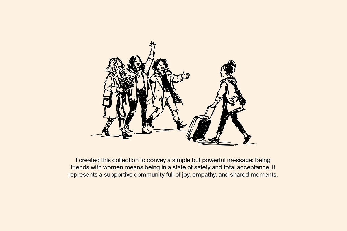Women's Friendship: Vector Line Art, a Person Illustration by divanovskaya_nv (Photo 2 of 15)