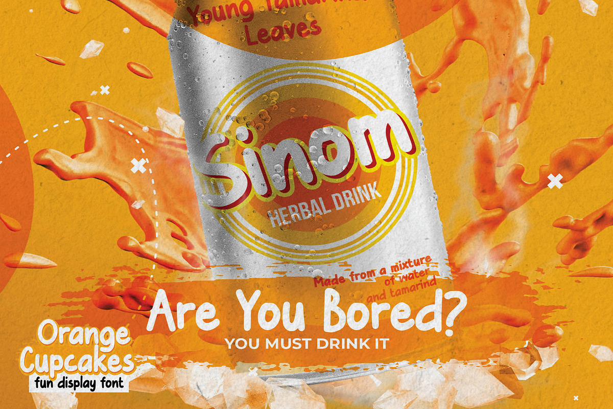 Orange Cupcakes – Fun Display Font, a Handwritten Font by Almarkhatype (Photo 3 of 8)