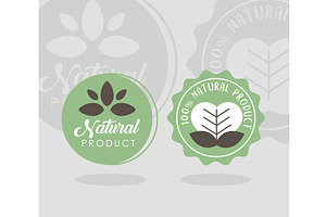 two natural labels, an Illustration by studiogstock