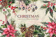 CHRISTMAS Watercolor Collection, an Illustration by Les Frolova (Thumbnail 1 of 12)