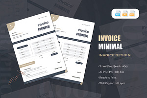 Modern Minimal Design - Invoice, a Print Template by AQR Studio