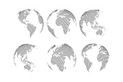 Set of vector dotted globes + Bonus, a Work Illustration by Greeek (Thumbnail 2 of 3)