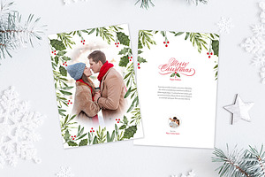 Vegetal Frame Christmas Card