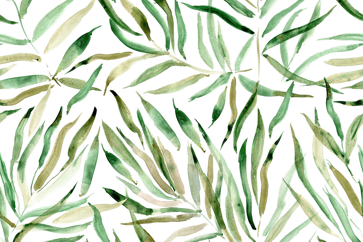 Palm leaves seamless pattern, a Pattern Graphic by Katerina Tova (Photo 10 of 13)