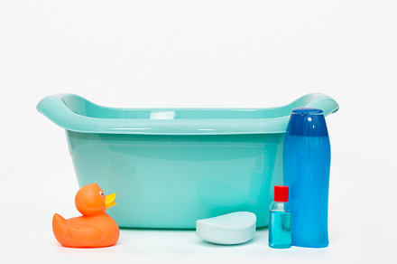 Plastic bath for bathing small children, a Health & Medical Photo by Okssi68